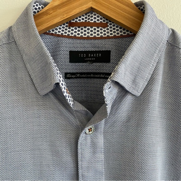 Ted Baker London Men's Button-Up Shirt Blue Size 3 (Medium) - Picture 7 of 11